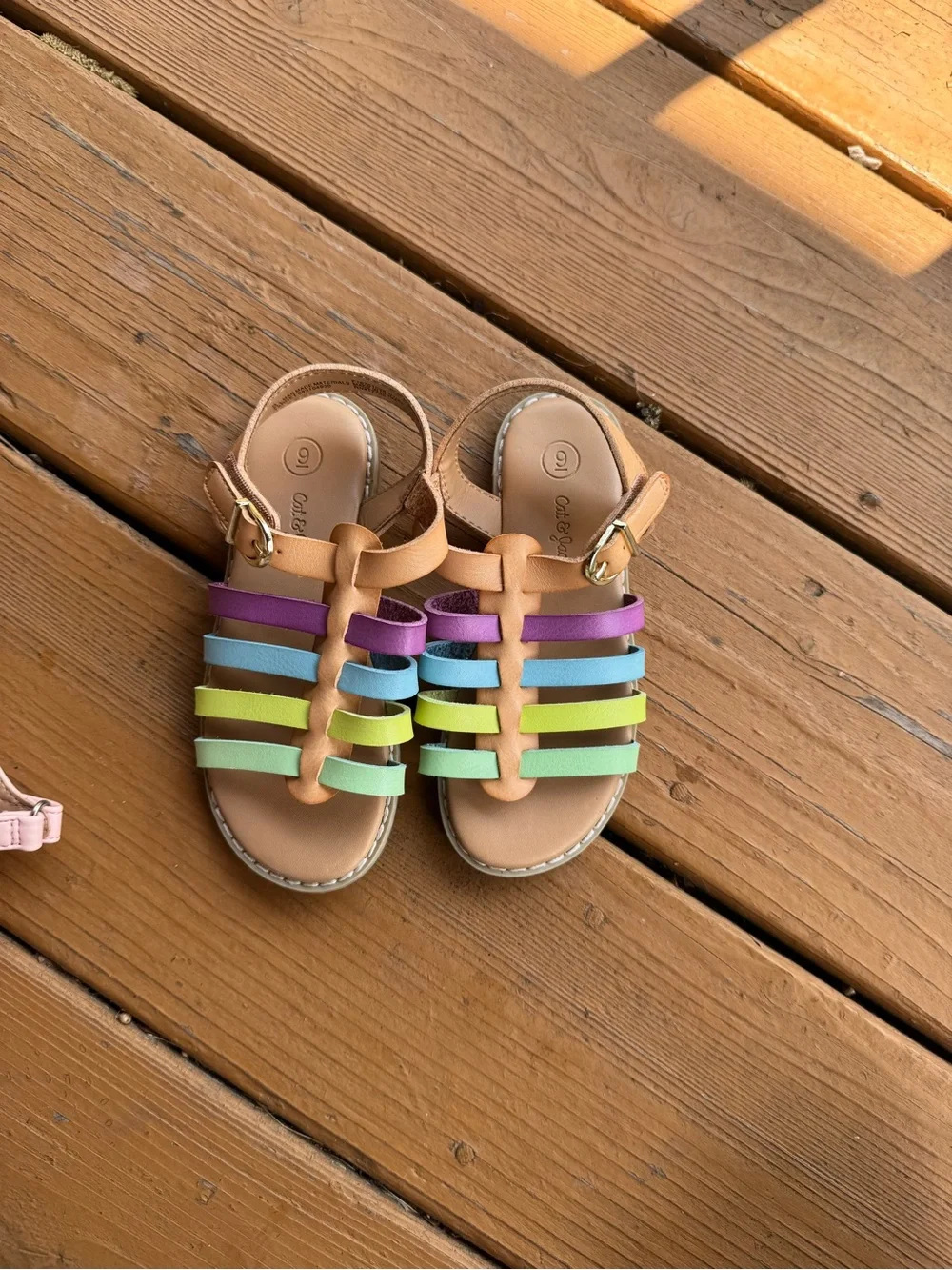 Cat & Jack Girls' Pastel Sandal Set - Pink, Rainbow, Cream